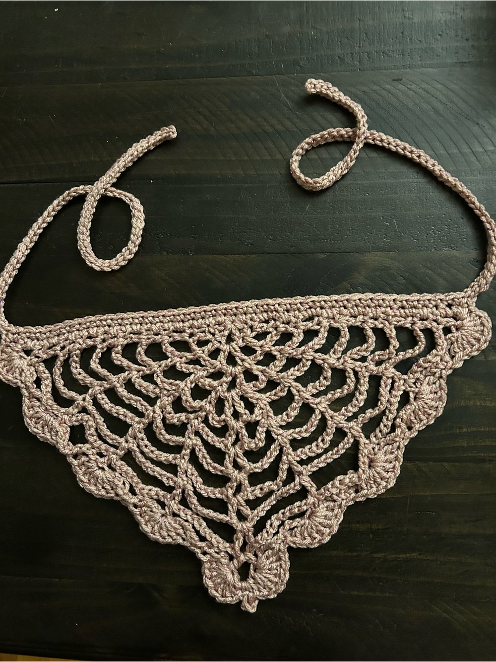 Acrylic pink sparkly spiderweb bandana